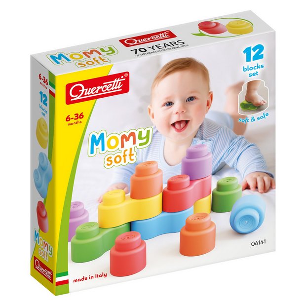 Quercetti Momy Soft 12 piece soft blocks, imported from the UK