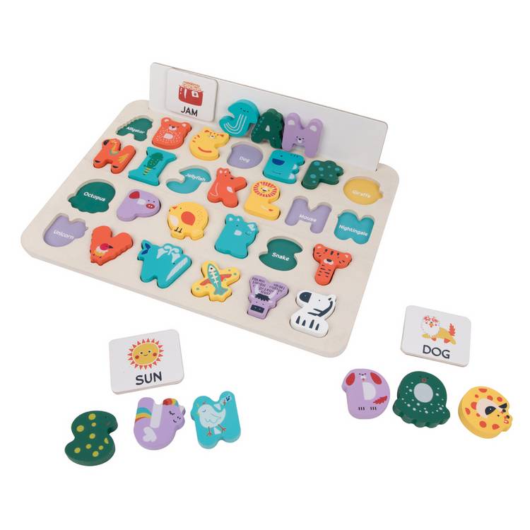 Chad Valley wooden alphabet spelling puzzle - British product