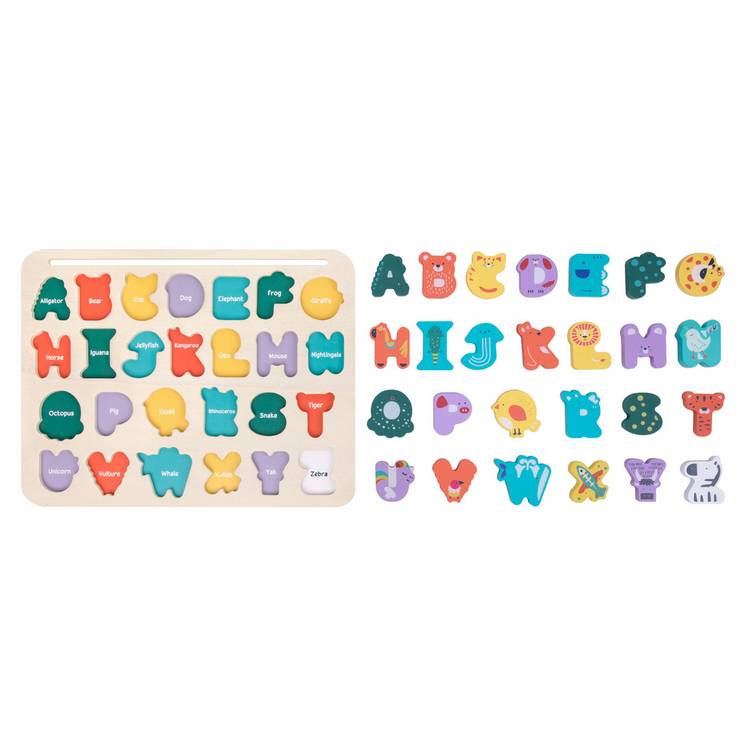 Chad Valley wooden alphabet spelling puzzle - British product