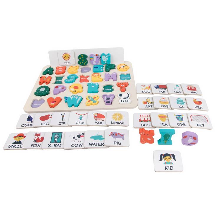 Chad Valley wooden alphabet spelling puzzle - British product