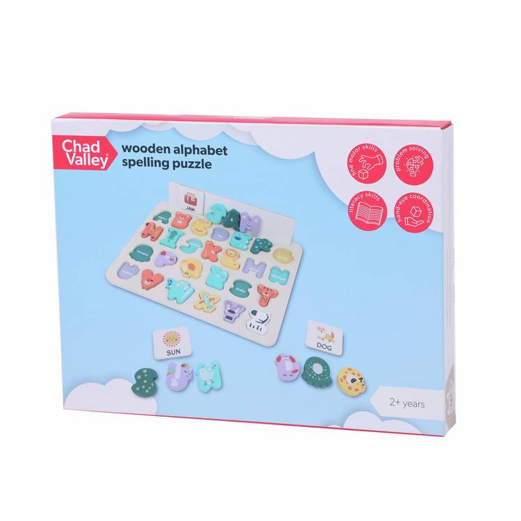 Chad Valley wooden alphabet spelling puzzle - British product