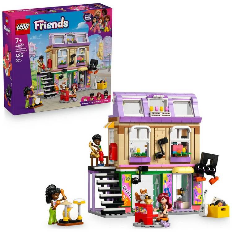 LEGO Friends building toy set Music Shop & Apartment 483 pieces, UK version