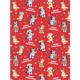 Bluey Christmas wrapping paper roll, UK version