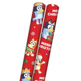 Bluey Christmas wrapping paper roll, UK version