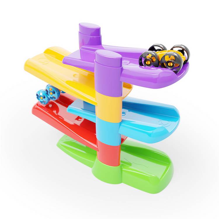 Quercetti Flip Car Race Track with ramps and cars (British brand)