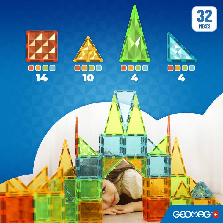 Geomag magnetic tiles Gems 32 pieces (British brand)
