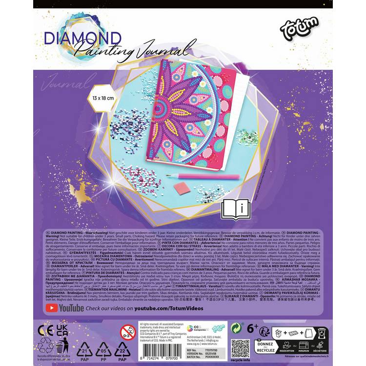 Totum diamond paint notebook flower mandala pink, UK version