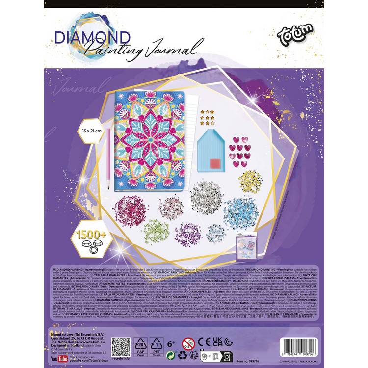 Totum diamond painting notebook craft kit, over 1500 rhinestones (British brand)