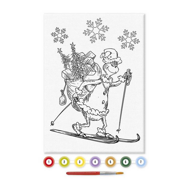 Totum Grinch canvas painting paint-by-numbers kit, UK version