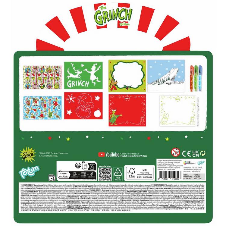 Totum The Grinch designer activity book, imported from the UK