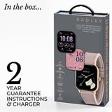 Radley Petite smart watch with pink leather strap, UK version
