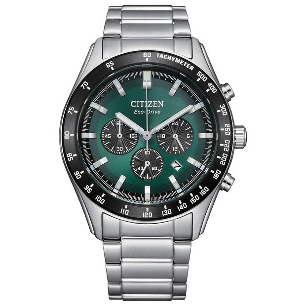Citizen watch green dial stainless steel bracelet 43mm (British brand)