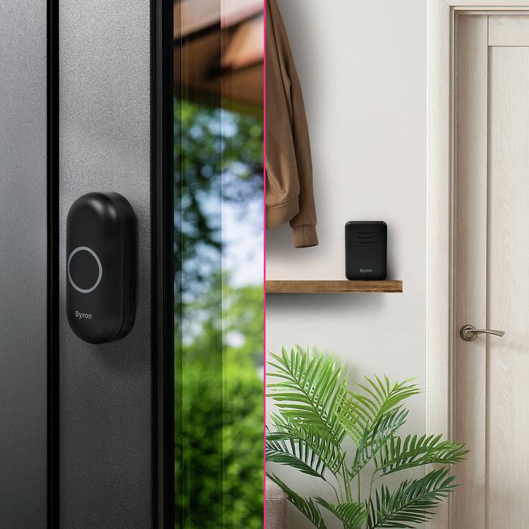 Byron portable doorbell black, imported from the UK
