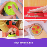 Kinetic Sand Squishpizza playset with 452g sand and tools (British brand)