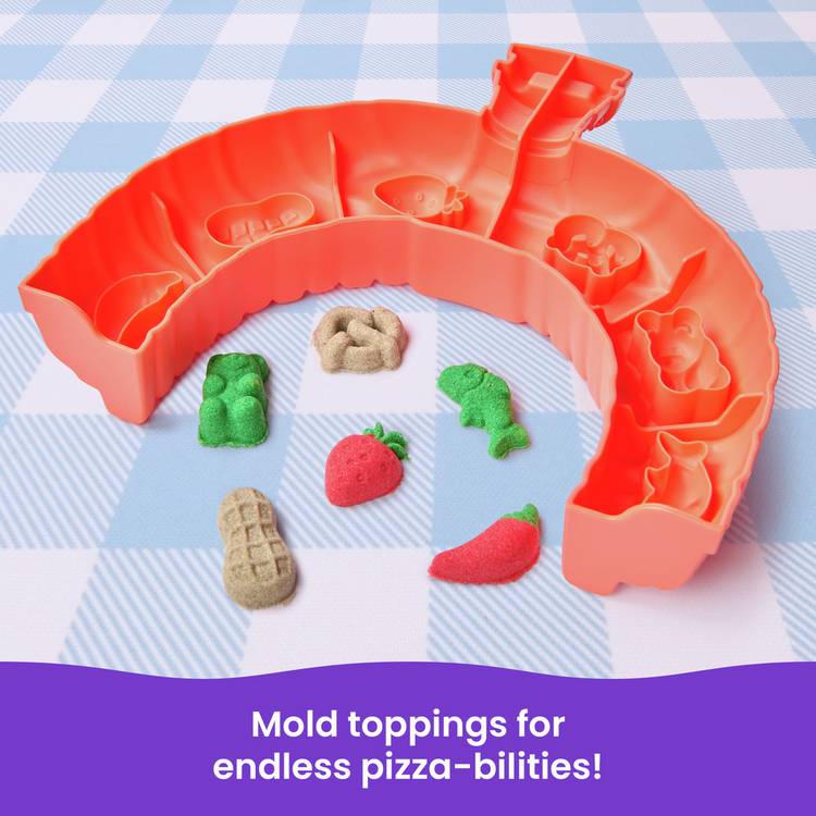 Kinetic Sand Squishpizza playset with 452g sand and tools (British brand)