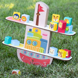 SES Creative wooden balance boat with animal pieces (British brand)