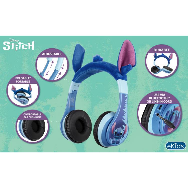Disney Stitch Bluetooth headphones blue - British product