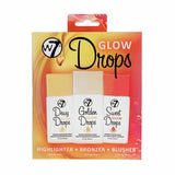 W7 Glow Drops liquid highlighter set 3x30ml, imported from the UK