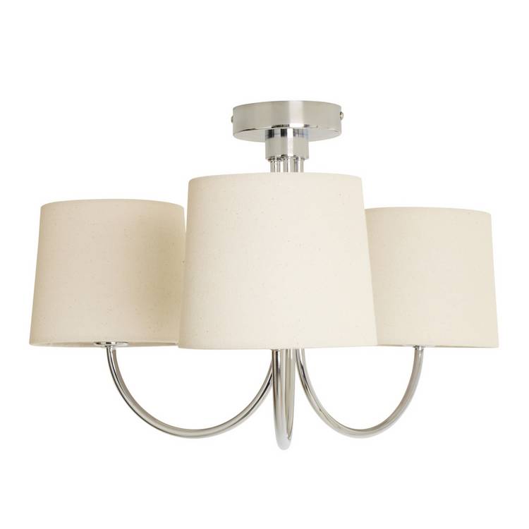 Argos Home 3 light flush ceiling light natural chrome 53cm (British brand)