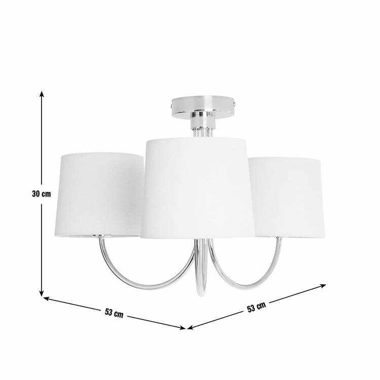 Argos Home 3 light flush ceiling light natural chrome 53cm (British brand)