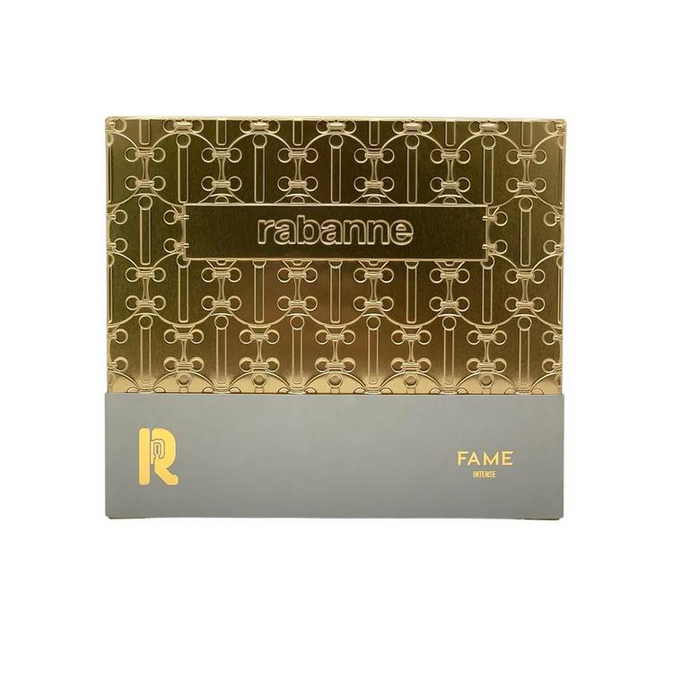 Rabanne Fame Intense fragrance set and body lotion, UK version