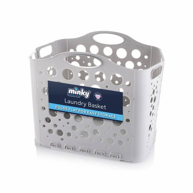 Minky fold flat laundry basket grey, UK version