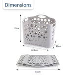 Minky fold flat laundry basket grey, UK version
