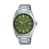 Casio Analogue Green Dial Watch stainless steel bracelet, UK version