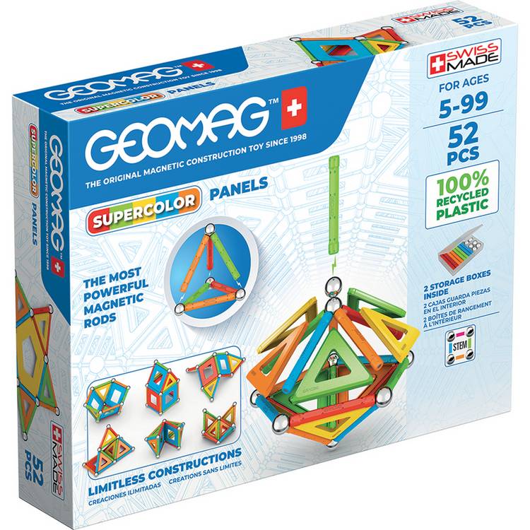 Geomag Supercolor Panel magnetic building set 52 pieces, UK version