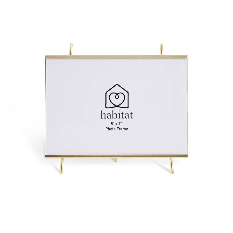 Habitat gold acrylic easel picture frame 5x7 inches - British product