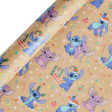 Argos Home Disney Stitch wrapping paper on kraft background 2 rolls 3m, UK version