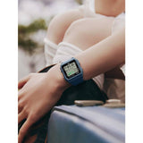 Casio digital watch grey dial blue resin strap (British brand)