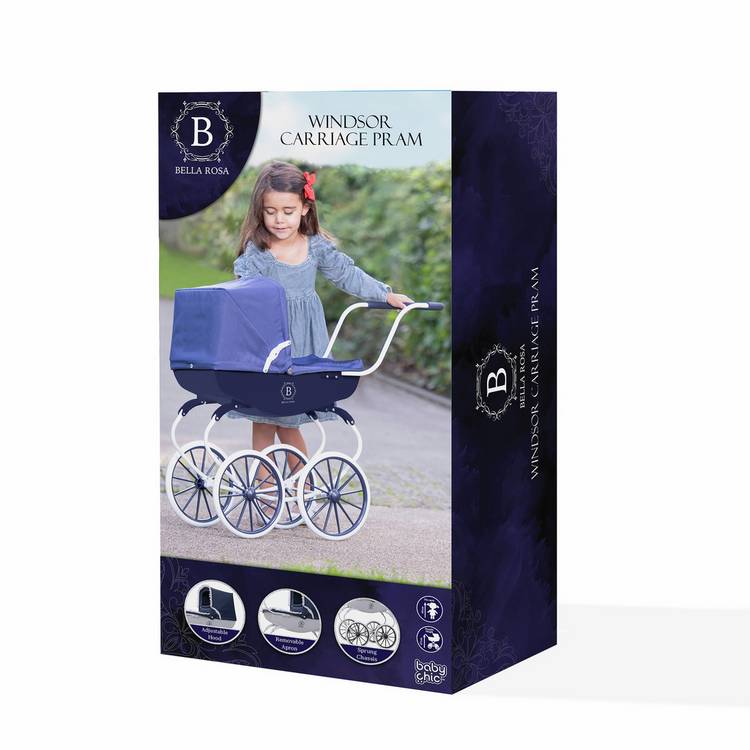 Baby Chic doll pram Bella Rosa Windsor Carriage, imported from the UK