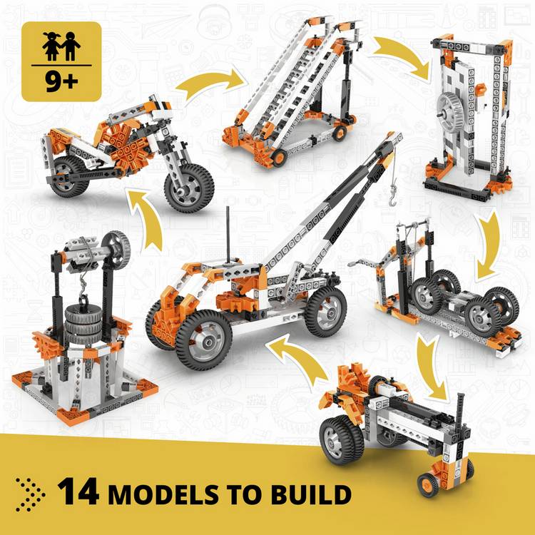 Engino STEM Mechanics wheels axles inclined planes construction set - British product
