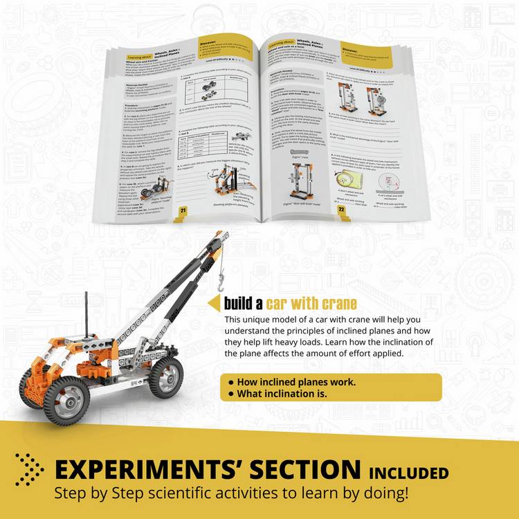Engino STEM Mechanics wheels axles inclined planes construction set - British product