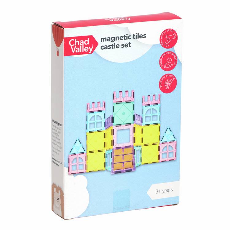 Chad Valley 23-piece magnetic tiles castle set - British product