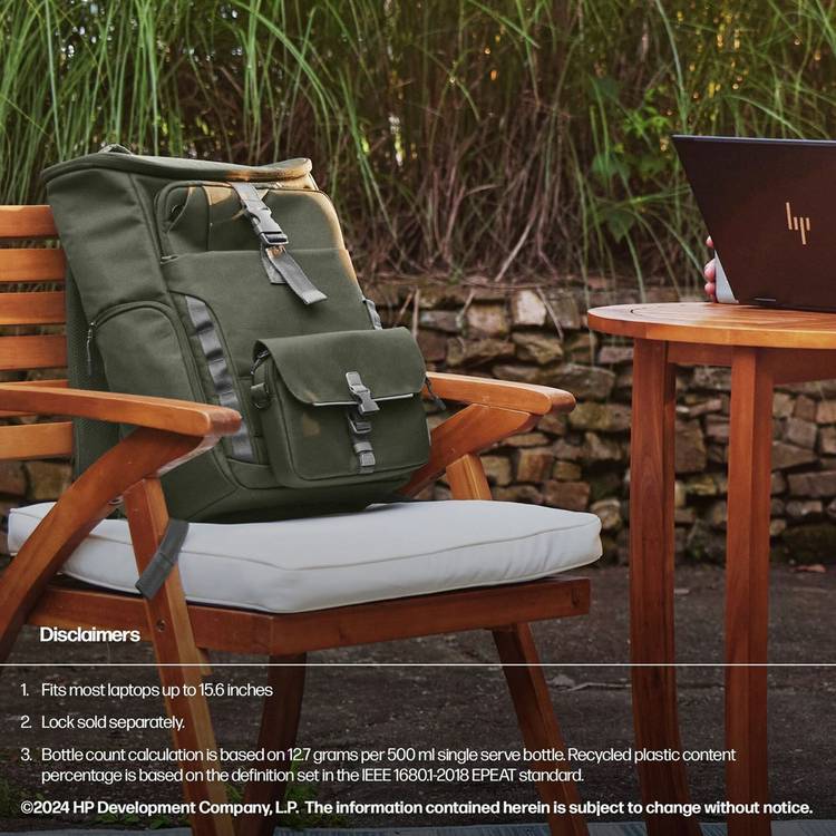 HP laptop backpack green 15.6 inch - British product