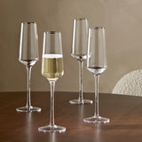 Argos Home silver rim champagne glasses set of 4, imported from the UK
