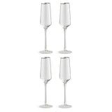 Argos Home silver rim champagne glasses set of 4, imported from the UK