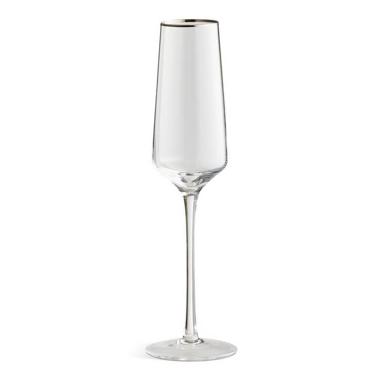 Argos Home silver rim champagne glasses set of 4, imported from the UK