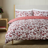 Argos Home burgundy foliage print bedding set single (British brand)