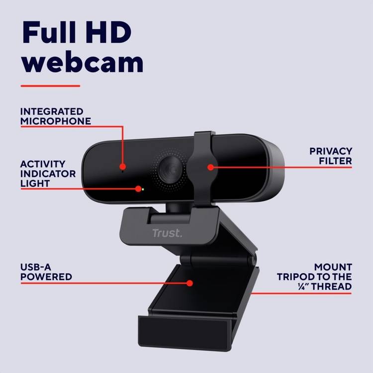 Trust TANOR 1080p Full HD webcam - British product