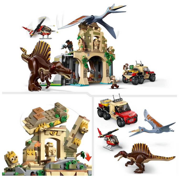 LEGO Jurassic World Spinosaurus Quetzalcoatlus building set, UK version
