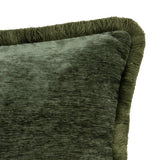 Habitat green chenille fringe cushion 43x43cm (British brand)