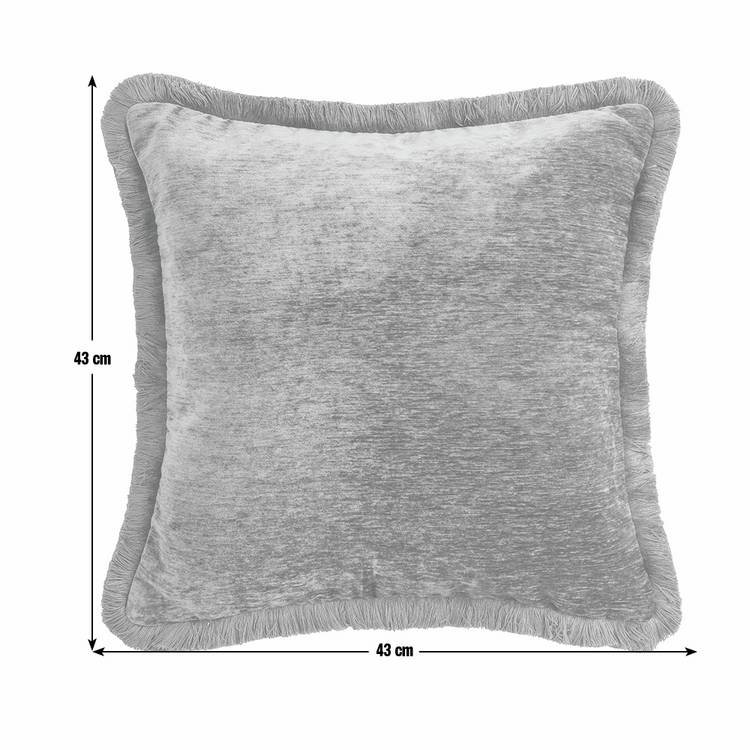 Habitat green chenille fringe cushion 43x43cm (British brand)