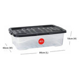 Strata underbed storage boxes clear 3x42L, imported from the UK