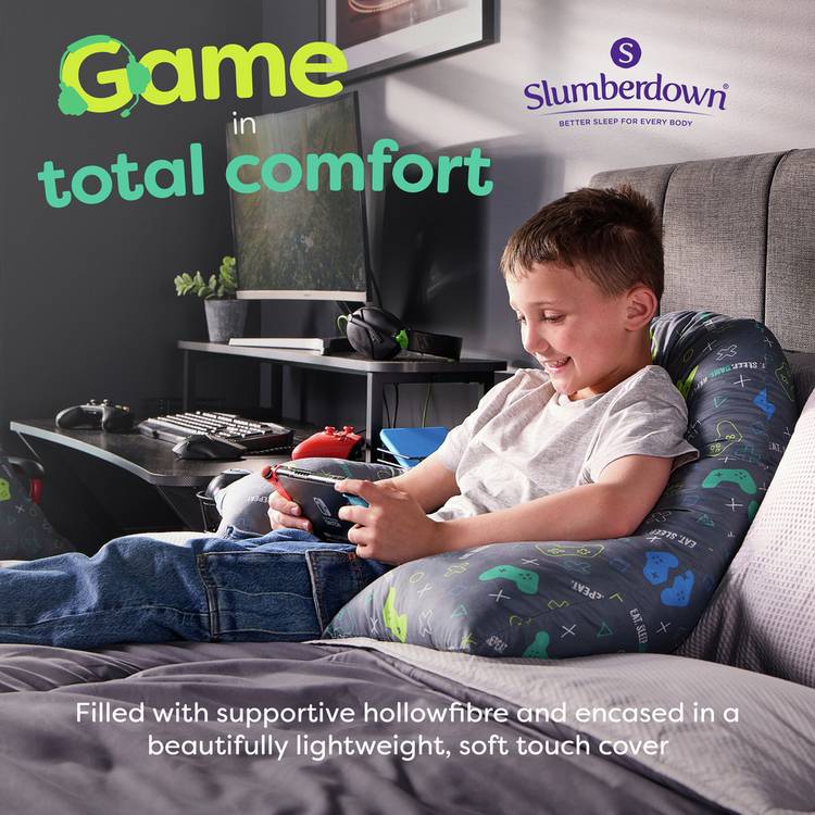 Slumberdown V-shaped gaming support pillow white, UK version