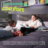 Slumberdown V-shaped gaming support pillow white, UK version