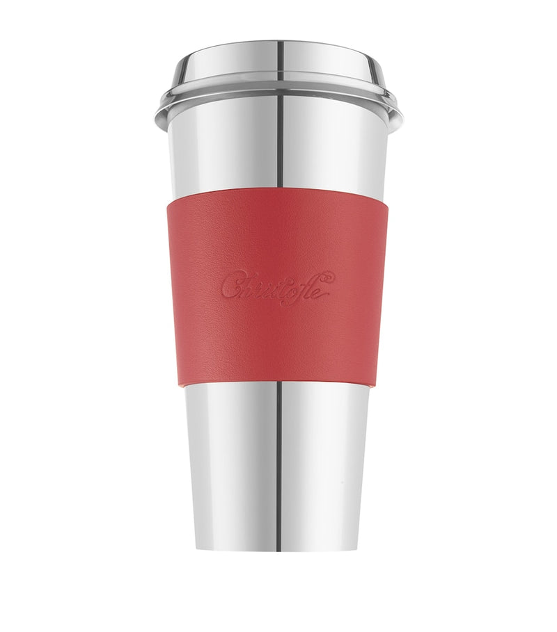 Christofle leather coffee cup ring Objets Miroir, imported from the UK