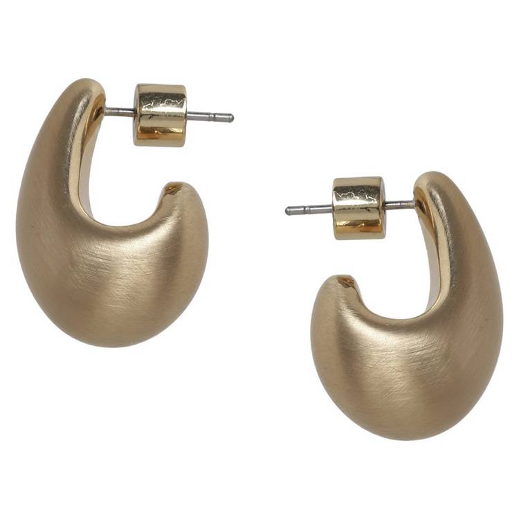 Liars & Lovers gold brushed teardrop stud earrings 14mm - British product